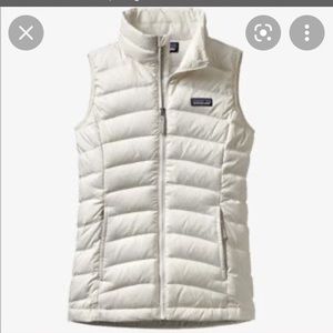 White Patagonia Down Puffy Vest Small
